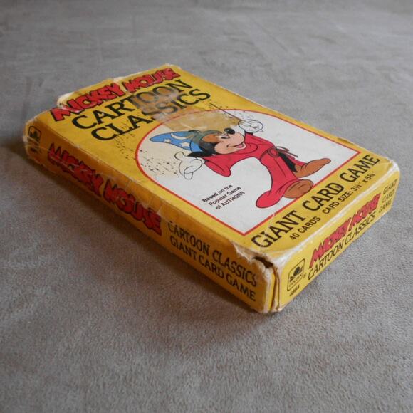 Vintage Mickey Mouse Cartoon Classics Giant Card Game Complete Golden #4864 - Picture 10 of 11